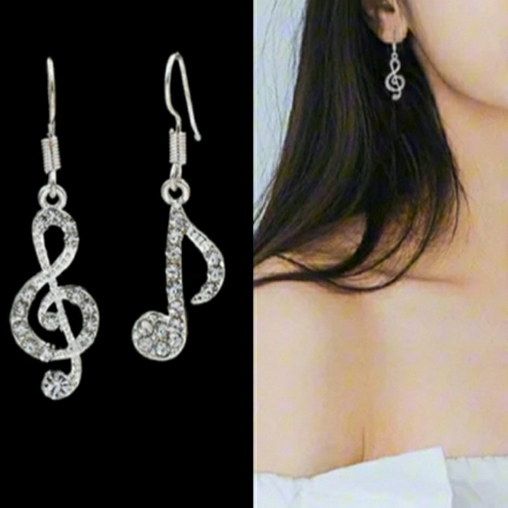 Music Note Drop Earrings
